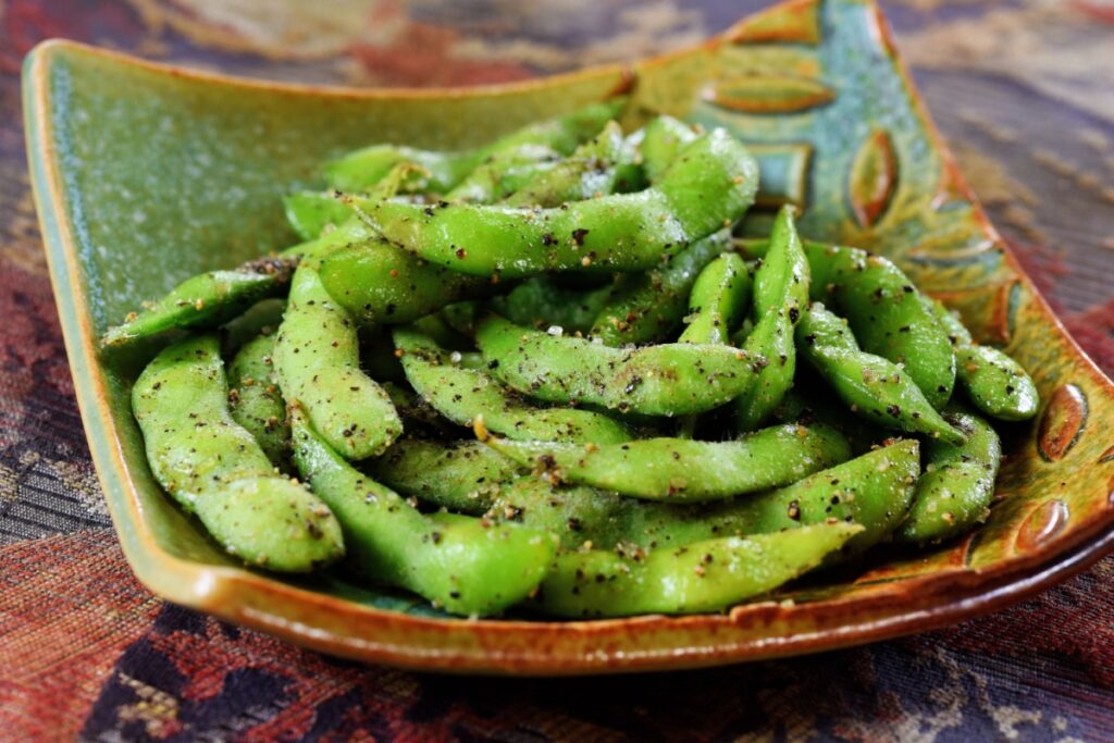 Edamame boiled green soybeans