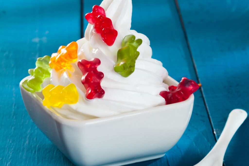 Funny Frozen Yogurt with gummi bears 