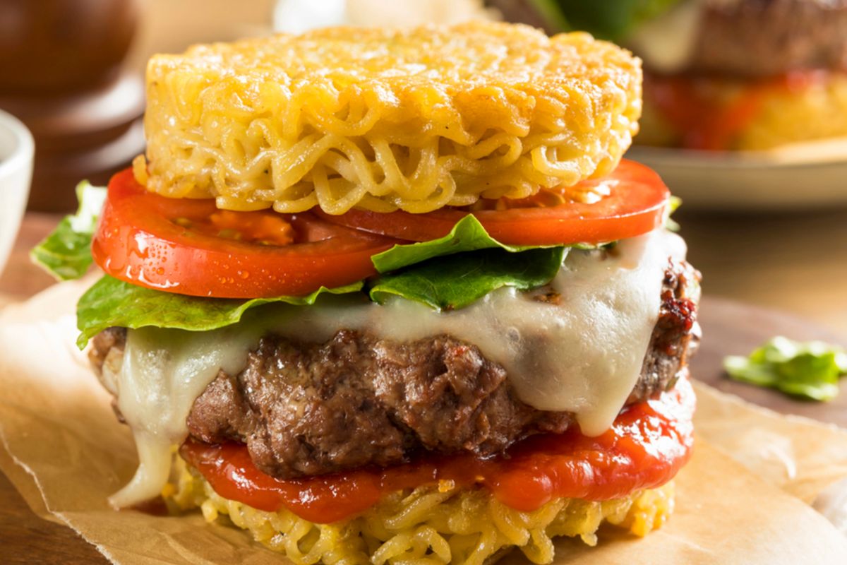 Ramen noodle burger