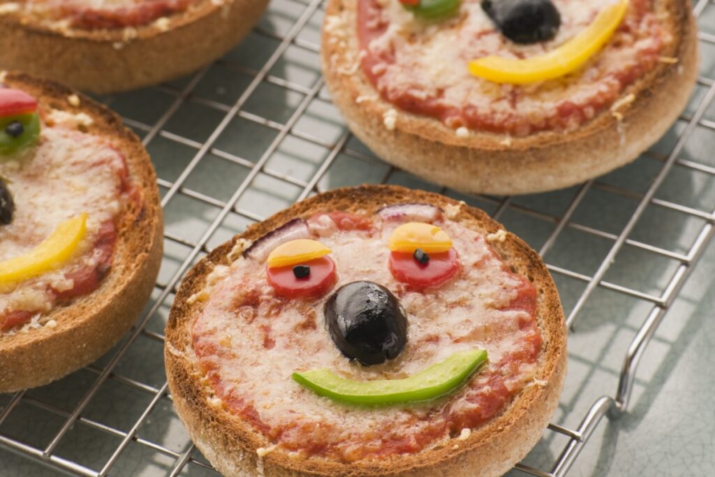 Smiley Faced Pizza Muffins 