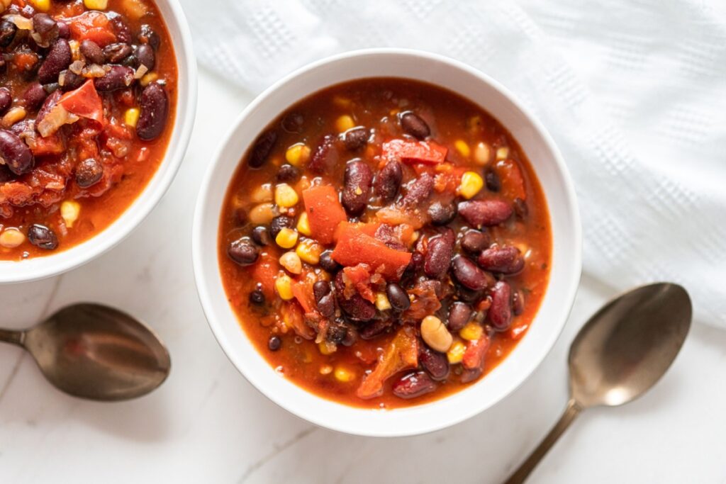 Vegetable Chili Bean Stew With Red Kidney Beans, Tomatoes