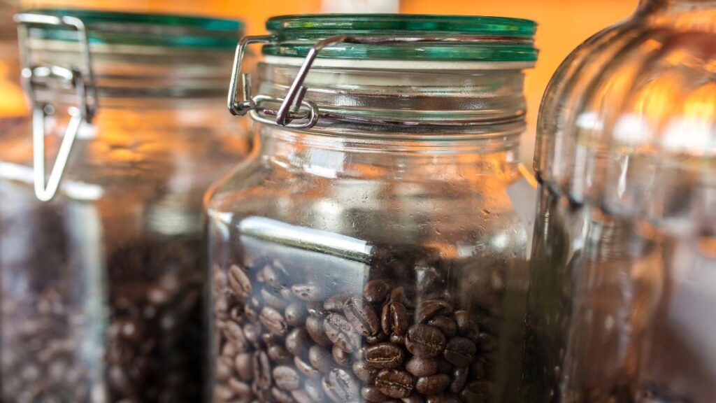 coffee beans in jars