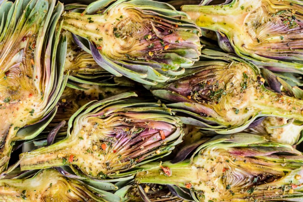 cooked Roasted artichokes