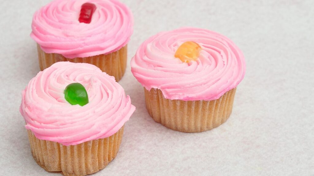 gummies on cupcake