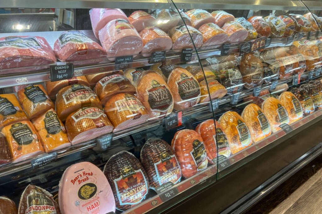 processed deli meats deli counter grocery store