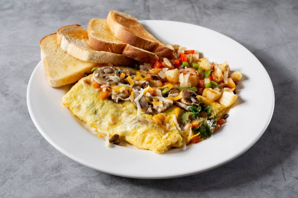 veggie omelet plate