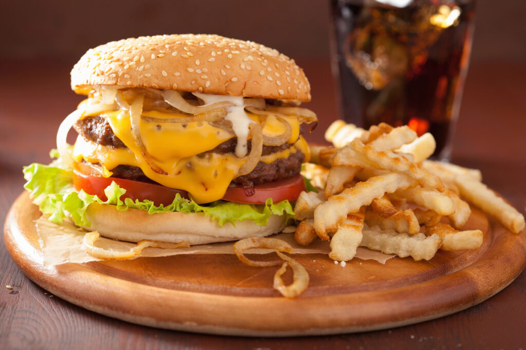 Double Cheeseburger With Fries