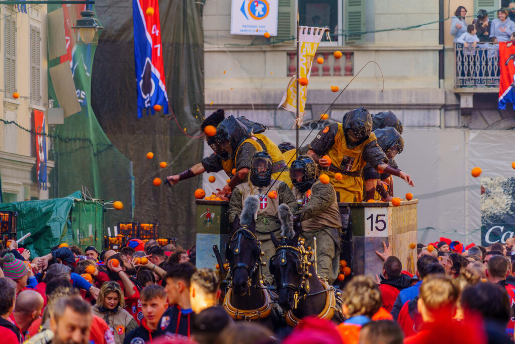 Food Fights at the Battle of the Oranges in Italy