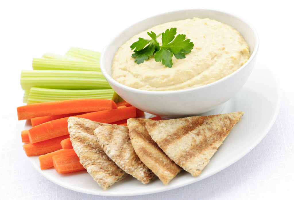 Sliced Veggies with Hummus