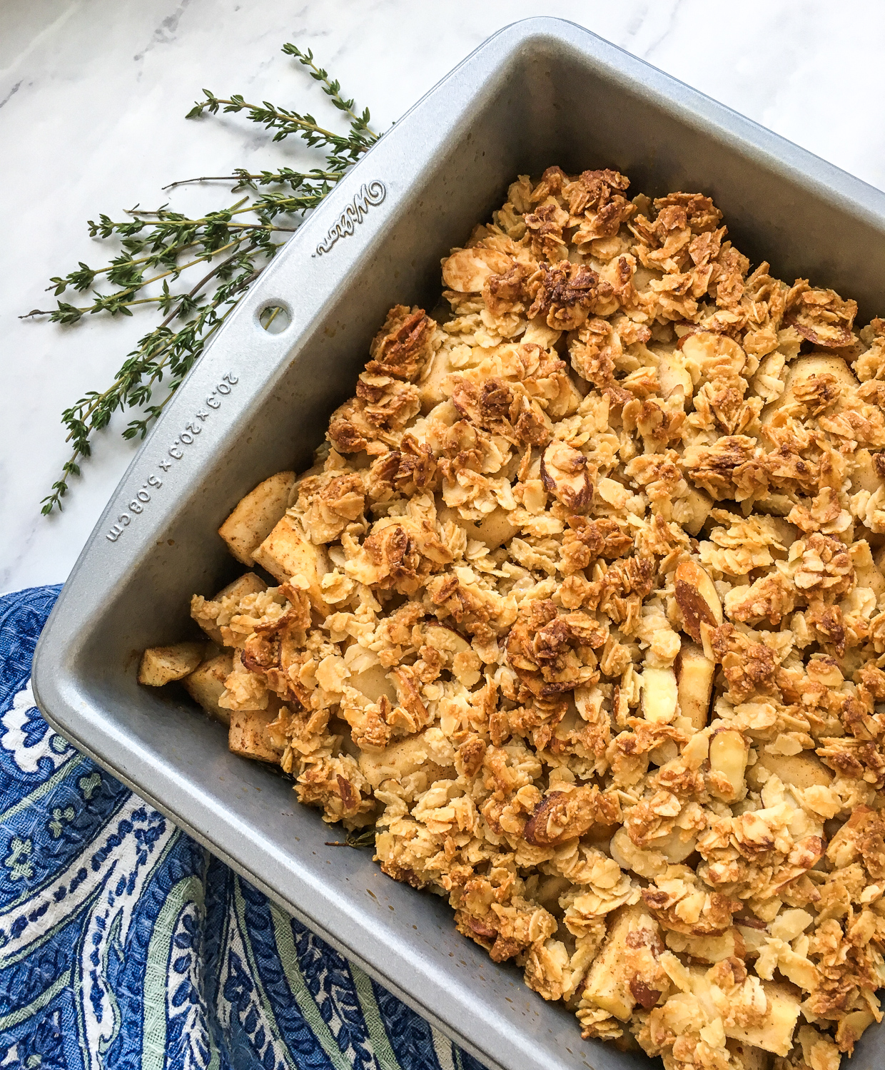 Apple Crisp in a baking tray